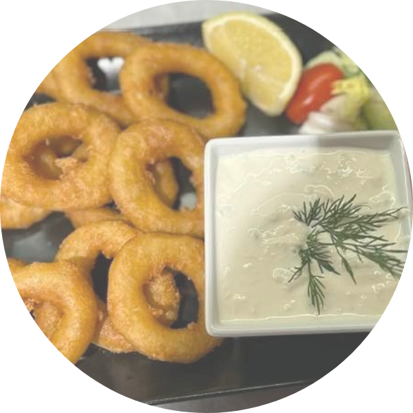 Calamari cu Sos Tzatziki